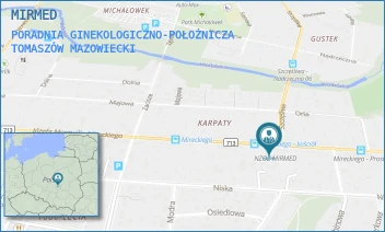 PORADNIA GINEKOLOGICZNO-POŁOŻNICZA - MIRMED - UL. JÓZEFA MONTWIŁŁA MIRECKIEGO 90,  TOMASZÓW MAZOWIECKI