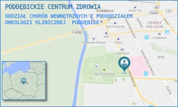 ODDZIAŁ CHORÓB WEWNĘTRZNYCH Z PODODDZIAŁEM ONKOLOGII KLINICZNEJ - PODDĘBICKIE CENTRUM ZDROWIA - MICKIEWICZA 16,  PODDĘBICE