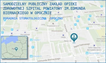 PORADNIA STOMATOLOGICZNA - SAMODZIELNY PUBLICZNY ZAKŁAD OPIEKI ZDROWOTNEJ SZPITAL POWIATOWY IM.EDMUNDA BIERNACKIEGO W OPOCZNIE - UL. PARTYZANTÓW 30,  OPOCZNO