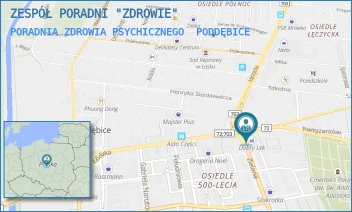 PORADNIA ZDROWIA PSYCHICZNEGO - ZESPÓŁ PORADNI "ZDROWIE" - UL. ZIELONA 2A,  PODDĘBICE