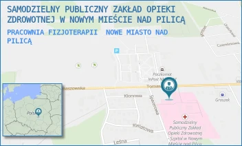 PRACOWNIA FIZJOTERAPII - SAMODZIELNY PUBLICZNY ZAKŁAD OPIEKI ZDROWOTNEJ W NOWYM MIEŚCIE NAD PILICĄ - TOMASZOWSKA 43,  NOWE MIASTO NAD PILICĄ