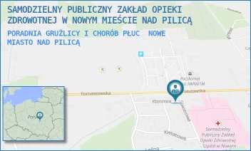 PORADNIA GRUŹLICY I CHORÓB PŁUC - SAMODZIELNY PUBLICZNY ZAKŁAD OPIEKI ZDROWOTNEJ W NOWYM MIEŚCIE NAD PILICĄ - SPACEROWA 1,  NOWE MIASTO NAD PILICĄ