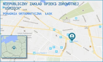 PORADNIA ORTODONTYCZNA - NIEPUBLICZNY ZAKŁAD OPIEKI ZDROWOTNEJ "UŚMIECH" - UL. 9-GO MAJA 37,  ŁASK
