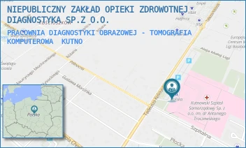 PRACOWNIA DIAGNOSTYKI OBRAZOWEJ - TOMOGRAFIA KOMPUTEROWA - NIEPUBLICZNY ZAKŁAD OPIEKI ZDROWOTNEJ DIAGNOSTYKA SP.Z O.O. - UL. KOŚCIUSZKI 52,  KUTNO