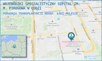 PORADNIA TRANSPLANTACJI NEREK - WOJEWÓDZKI SPECJALISTYCZNY SZPITAL IM. M. PIROGOWA W ŁODZI - UL. WÓLCZAŃSKA 191/195,  ŁÓDŹ-POLESIE