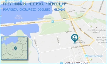 PORADNIA CHIRURGII OGÓLNEJ - PRZYCHODNIA MIEJSKA "REMEDIUM" - UL. MIKOŁAJA KOPERNIKA 19A,  GŁOWNO