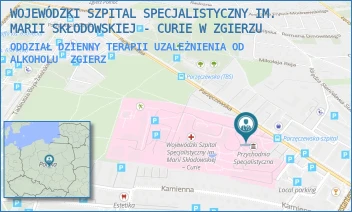 ODDZIAŁ DZIENNY TERAPII UZALEŻNIENIA OD ALKOHOLU - WOJEWÓDZKI SZPITAL SPECJALISTYCZNY IM. MARII SKŁODOWSKIEJ - CURIE W ZGIERZU - UL. PARZĘCZEWSKA 35,  ZGIERZ