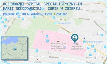 PORADNIA OTOLARYNGOLOGICZNA - WOJEWÓDZKI SZPITAL SPECJALISTYCZNY IM. MARII SKŁODOWSKIEJ - CURIE W ZGIERZU - UL. PARZĘCZEWSKA 35,  ZGIERZ