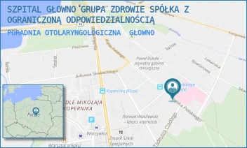 PORADNIA OTOLARYNGOLOGICZNA - SZPITAL GŁOWNO GRUPA ZDROWIE SPÓŁKA Z OGRANICZONĄ ODPOWIEDZIALNOŚCIĄ - UL. WOJSKA POLSKIEGO 32/34,  GŁOWNO