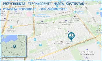 PORADNIA PEDODONCJI - PRZYCHODNIA "TECHNODENT" MARIA KOSTUSIAK - KS. BISKUPA WINCENTEGO TYMIENIECKIEGO 16D, 16E,  ŁÓDŹ-ŚRÓDMIEŚCIE