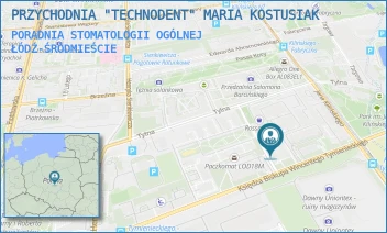 PORADNIA STOMATOLOGII OGÓLNEJ - PRZYCHODNIA "TECHNODENT" MARIA KOSTUSIAK - KS. BP. WINCENTEGO TYMIENIECKIEGO 16D,  ŁÓDŹ-ŚRÓDMIEŚCIE