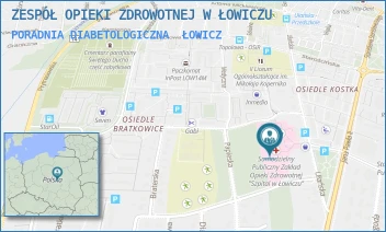 PORADNIA DIABETOLOGICZNA - ZESPÓŁ OPIEKI ZDROWOTNEJ W ŁOWICZU - UL. UŁAŃSKA 28,  ŁOWICZ