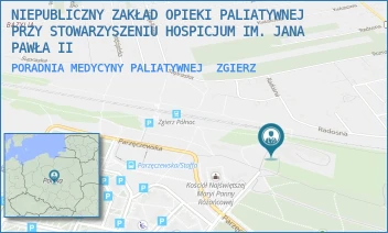 PORADNIA MEDYCYNY PALIATYWNEJ - NIEPUBLICZNY ZAKŁAD OPIEKI PALIATYWNEJ PRZY STOWARZYSZENIU HOSPICJUM IM. JANA PAWŁA II - UL. PARZĘCZEWSKA 72,72A,B,  ZGIERZ