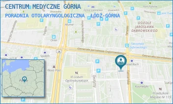 PORADNIA OTOLARYNGOLOGICZNA - CENTRUM MEDYCZNE GÓRNA - UL. TATRZAŃSKA 109,  ŁÓDŹ-GÓRNA
