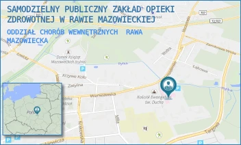 ODDZIAŁ CHORÓB WEWNĘTRZNYCH - SAMODZIELNY PUBLICZNY ZAKŁAD OPIEKI ZDROWOTNEJ W RAWIE MAZOWIECKIEJ - UL. WARSZAWSKA 14,  RAWA MAZOWIECKA