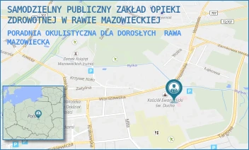 PORADNIA OKULISTYCZNA DLA DOROSŁYCH - SAMODZIELNY PUBLICZNY ZAKŁAD OPIEKI ZDROWOTNEJ W RAWIE MAZOWIECKIEJ - UL. WARSZAWSKA 14,  RAWA MAZOWIECKA