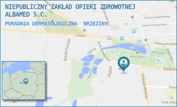 PORADNIA DERMATOLOGICZNA - NIEPUBLICZNY ZAKŁAD OPIEKI ZDROWOTNEJ ALBAMED S.C. - UL. PIŁSUDSKIEGO 67A,  BRZEZINY