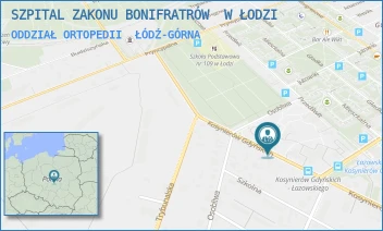 ODDZIAŁ ORTOPEDII - SZPITAL ZAKONU BONIFRATRÓW  W ŁODZI - KOSYNIERÓW GDYŃSKICH 61,  ŁÓDŹ-GÓRNA