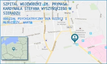 ODDZIAŁ PSYCHIATRYCZNY DLA DZIECI I MŁODZIEŻY - SZPITAL WOJEWÓDZKI IM. PRYMASA KARDYNAŁA STEFANA WYSZYŃSKIEGO W SIERADZU - UL. SIERADZKA 3,  WARTA