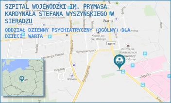 ODDZIAŁ DZIENNY PSYCHIATRYCZNY (OGÓLNY) DLA DZIECI - SZPITAL WOJEWÓDZKI IM. PRYMASA KARDYNAŁA STEFANA WYSZYŃSKIEGO W SIERADZU - UL. SIERADZKA 3,  WARTA