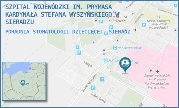PORADNIA STOMATOLOGII DZIECIĘCEJ - SZPITAL WOJEWÓDZKI IM. PRYMASA KARDYNAŁA STEFANA WYSZYŃSKIEGO W SIERADZU - UL. ARMII KRAJOWEJ 7,  SIERADZ