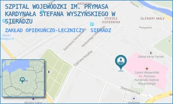 ZAKŁAD OPIEKUŃCZO-LECZNICZY - SZPITAL WOJEWÓDZKI IM. PRYMASA KARDYNAŁA STEFANA WYSZYŃSKIEGO W SIERADZU - UL. MARCELEGO NENCKIEGO 2,  SIERADZ