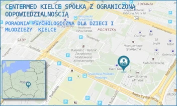 PORADNIA PSYCHOLOGICZNA DLA DZIECI I MŁODZIEŻY - CENTERMED KIELCE SPÓŁKA Z OGRANICZONĄ ODPOWIEDZIALNOŚCIĄ - AL.TYSIĄCLECIA PAŃSTWA POLSK. 13,  KIELCE