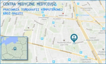 PRACOWNIA TOMOGRAFII KOMPUTEROWEJ - CENTRA MEDYCZNE MEDYCEUSZ - UL. BAZAROWA 9,  ŁÓDŹ-BAŁUTY