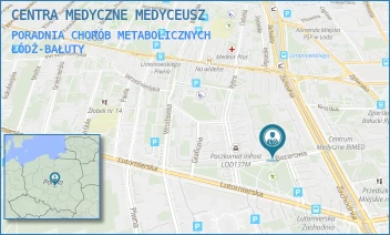 PORADNIA CHORÓB METABOLICZNYCH - CENTRA MEDYCZNE MEDYCEUSZ - UL. BAZAROWA 9,  ŁÓDŹ-BAŁUTY