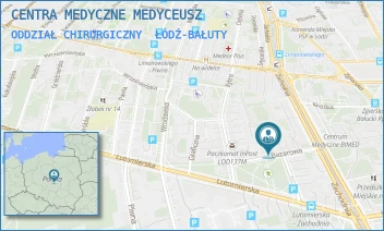 ODDZIAŁ CHIRURGICZNY - CENTRA MEDYCZNE MEDYCEUSZ - UL. BAZAROWA 9,  ŁÓDŹ-BAŁUTY