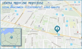 DZIAŁ PRACOWNIA FIZJOTERAPII - CENTRA MEDYCZNE MEDYCEUSZ - UL. BOLESŁAWA LIMANOWSKIEGO 47,  ŁÓDŹ-BAŁUTY