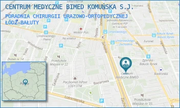 PORADNIA CHIRURGII URAZOWO-ORTOPEDYCZNEJ - CENTRUM MEDYCZNE BIMED KOMUŃSKA S.J. - UL. ZACHODNIA 12A,  ŁÓDŹ-BAŁUTY