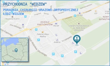 PORADNIA CHIRURGII URAZOWO-ORTOPEDYCZNEJ - PRZYCHODNIA "WIDZEW" - UL. MARSZ. J. PIŁSUDSKIEGO 157,  ŁÓDŹ-WIDZEW