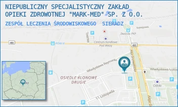 ZESPÓŁ LECZENIA ŚRODOWISKOWEGO - NIEPUBLICZNY SPECJALISTYCZNY ZAKŁAD OPIEKI ZDROWOTNEJ "MARK-MED" SP. Z O.O. - UL. IGNACEGO PADEREWSKIEGO 1A,  SIERADZ
