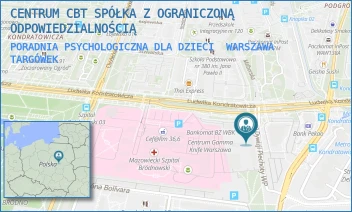PORADNIA PSYCHOLOGICZNA DLA DZIECI - CENTRUM CBT SPÓŁKA Z OGRANICZONĄ ODPOWIEDZIALNOŚCIĄ - LUDWIKA KONDRATOWICZA 18/414,  WARSZAWA TARGÓWEK