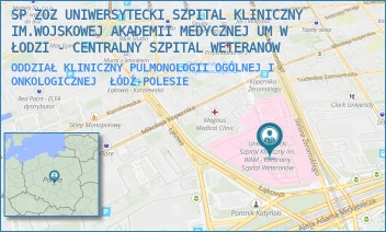 ODDZIAŁ KLINICZNY PULMONOLOGII OGÓLNEJ I ONKOLOGICZNEJ - SP ZOZ UNIWERSYTECKI SZPITAL KLINICZNY NR 2 UNIWERSYTETU MEDYCZNEGO  W ŁODZI - UL. STEFANA ŻEROMSKIEGO 113,  ŁÓDŹ-POLESIE