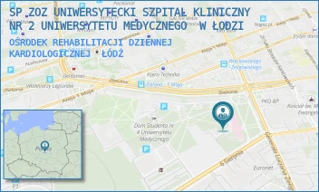 OŚRODEK REHABILITACJI DZIENNEJ KARDIOLOGICZNEJ - SP ZOZ UNIWERSYTECKI SZPITAL KLINICZNY NR 2 UNIWERSYTETU MEDYCZNEGO  W ŁODZI - PL. GEN. JÓZEFA HALLERA 1,  ŁÓDŹ