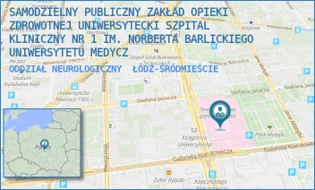 ODDZIAŁ NEUROLOGICZNY - SAMODZIELNY PUBLICZNY ZAKŁAD OPIEKI ZDROWOTNEJ UNIWERSYTECKI SZPITAL KLINICZNY NR 1 IM. NORBERTA BARLICKIEGO UNIWERSYTETU MEDYCZ - UL. DR. STEFANA KOPCIŃSKIEGO 22,  ŁÓDŹ-ŚRÓDMIEŚCIE