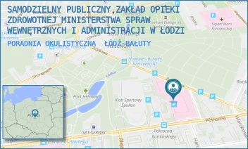 PORADNIA OKULISTYCZNA - SAMODZIELNY PUBLICZNY ZAKŁAD OPIEKI ZDROWOTNEJ MINISTERSTWA SPRAW WEWNĘTRZNYCH I ADMINISTRACJI W ŁODZI - UL. PÓŁNOCNA 42,  ŁÓDŹ-BAŁUTY