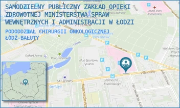 PODODDZIAŁ CHIRURGII ONKOLOGICZNEJ - SAMODZIELNY PUBLICZNY ZAKŁAD OPIEKI ZDROWOTNEJ MINISTERSTWA SPRAW WEWNĘTRZNYCH I ADMINISTRACJI W ŁODZI - PÓŁNOCNA 42,  ŁÓDŹ-BAŁUTY