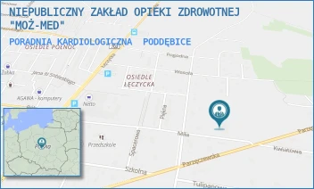 PORADNIA KARDIOLOGICZNA - NIEPUBLICZNY ZAKŁAD OPIEKI ZDROWOTNEJ "MOŻ-MED" - UL. MIŁA 27,  PODDĘBICE