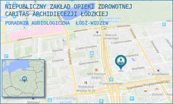 PORADNIA AUDIOLOGICZNA - NIEPUBLICZNY ZAKŁAD OPIEKI ZDROWOTNEJ CARITAS ARCHIDIECEZJI ŁÓDZKIEJ - AL. MARSZ. EDWARDA ŚMIGŁEGO-RYDZA 24/26,  ŁÓDŹ-WIDZEW