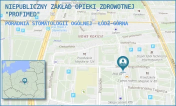 PORADNIA STOMATOLOGII OGÓLNEJ - NIEPUBLICZNY ZAKŁAD OPIEKI ZDROWOTNEJ "PROFIMED" - UL. AUGUSTA CIESZKOWSKIEGO 4,  ŁÓDŹ-GÓRNA