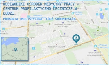 PORADNIA OKULISTYCZNA - WOJEWÓDZKI OŚRODEK MEDYCYNY PRACY - CENTRUM PROFILAKTYCZNO-LECZNICZE W ŁODZI - UL. TYMIENIECKIEGO 18,  ŁÓDŹ-ŚRÓDMIEŚCIE