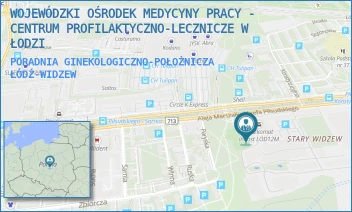PORADNIA GINEKOLOGICZNO-POŁOŻNICZA - WOJEWÓDZKI OŚRODEK MEDYCYNY PRACY - CENTRUM PROFILAKTYCZNO-LECZNICZE W ŁODZI - AL. MARSZ. JÓZEFA PIŁSUDSKIEGO 133B,  ŁÓDŹ-WIDZEW