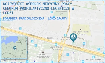 PORADNIA KARDIOLOGICZNA - WOJEWÓDZKI OŚRODEK MEDYCYNY PRACY - CENTRUM PROFILAKTYCZNO-LECZNICZE W ŁODZI - UL. ALEKSANDROWSKA 61/63,  ŁÓDŹ-BAŁUTY