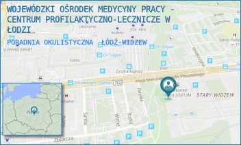 PORADNIA OKULISTYCZNA - WOJEWÓDZKI OŚRODEK MEDYCYNY PRACY - CENTRUM PROFILAKTYCZNO-LECZNICZE W ŁODZI - AL. MARSZ. JÓZEFA PIŁSUDSKIEGO 133B,  ŁÓDŹ-WIDZEW