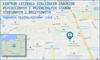PORADNIA PSYCHOLOGICZNA - CENTRUM LECZENIA UZALEŻNIEŃ ZABURZEŃ PSYCHICZNYCH I PRZEWLEKŁYCH STANÓW STRESOWYCH I KRYZYSOWYCH - UL. LEGIONÓW 19,  ŁÓDŹ