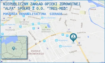 PORADNIA REHABILITACYJNA - NIEPUBLICZNY ZAKŁAD OPIEKI ZDROWOTNEJ "ALFA" SPÓŁKI Z O.O. "TRES-MED" - UL. KRAKOWSKIE PRZEDMIEŚCIE 10,  SIERADZ