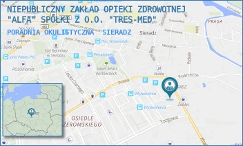 PORADNIA OKULISTYCZNA - NIEPUBLICZNY ZAKŁAD OPIEKI ZDROWOTNEJ "ALFA" SPÓŁKI Z O.O. "TRES-MED" - UL. KRAKOWSKIE PRZEDMIEŚCIE 10,  SIERADZ